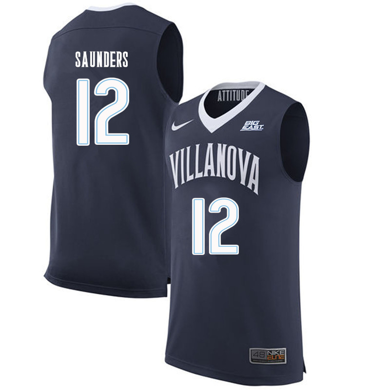 Men #12 Tim Saunders Villanova Wildcats College Basketball Jerseys Sale-Navy - Click Image to Close